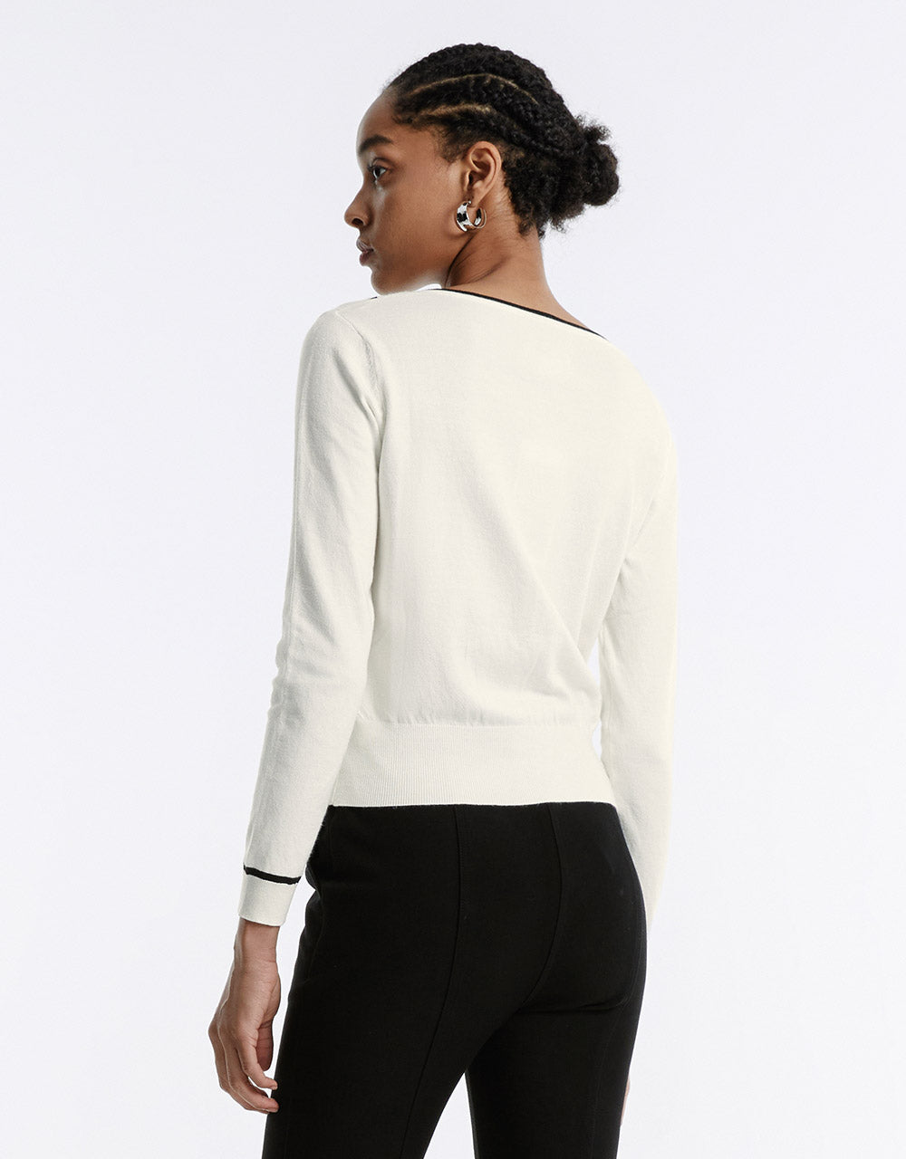 Contrast Trim Cardigan