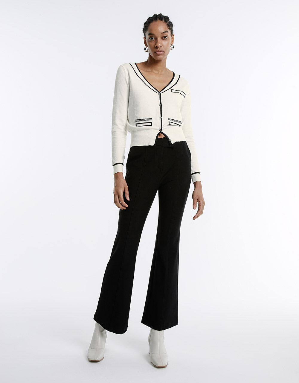 Contrast Trim Cardigan