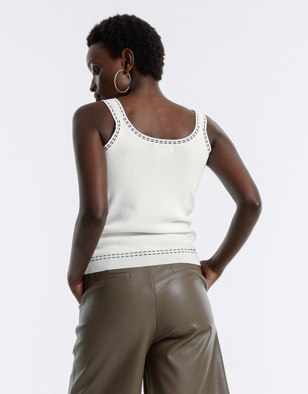 Contrast Trim Knitted Camisole Top