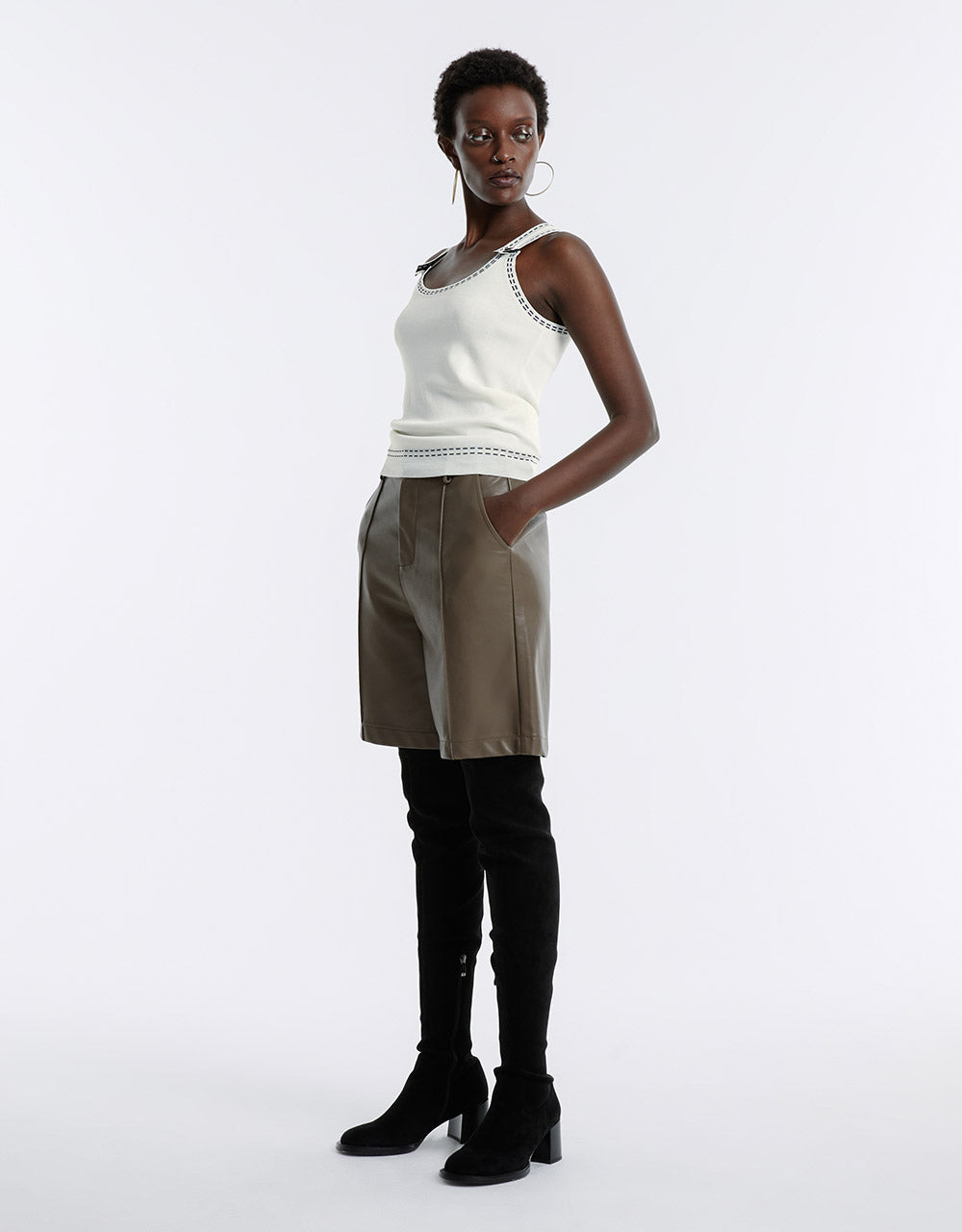 Contrast Trim Knitted Camisole Top