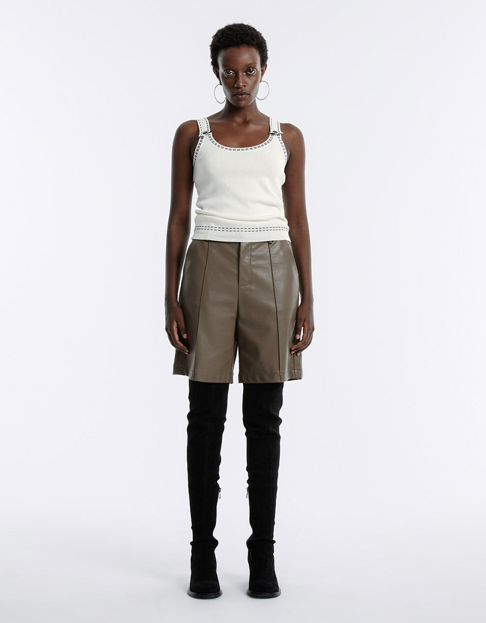 Contrast Trim Knitted Camisole Top