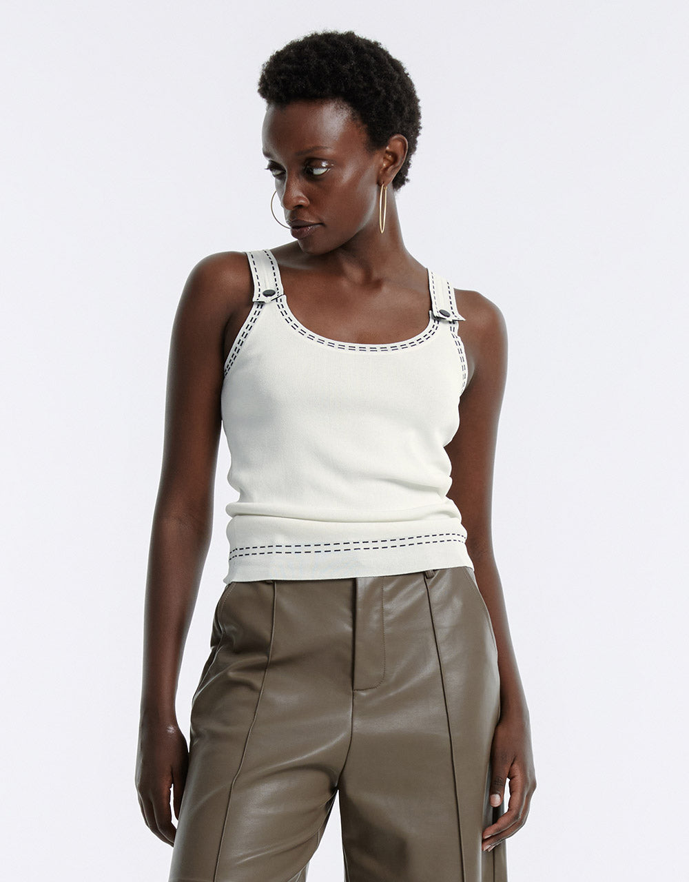 Contrast Trim Knitted Camisole Top