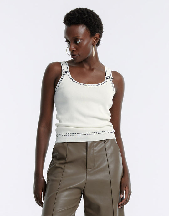 Contrast Trim Knitted Camisole Top