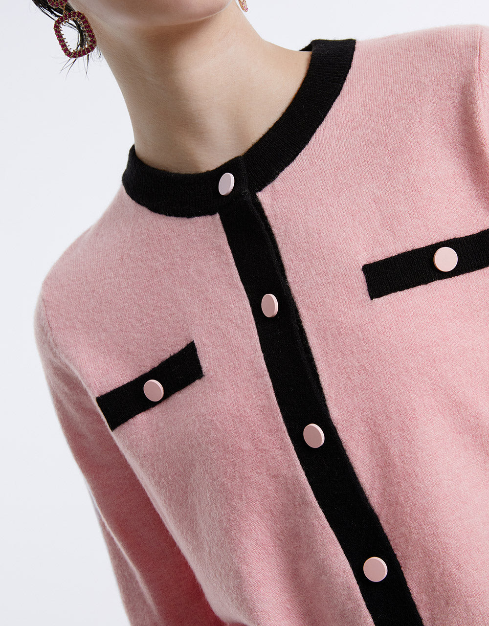 Contrast Color Cardigan