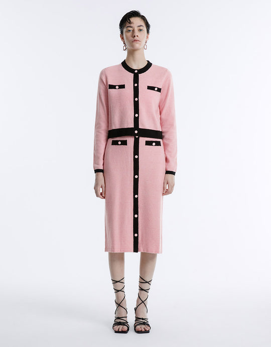 Contrast Color Cardigan