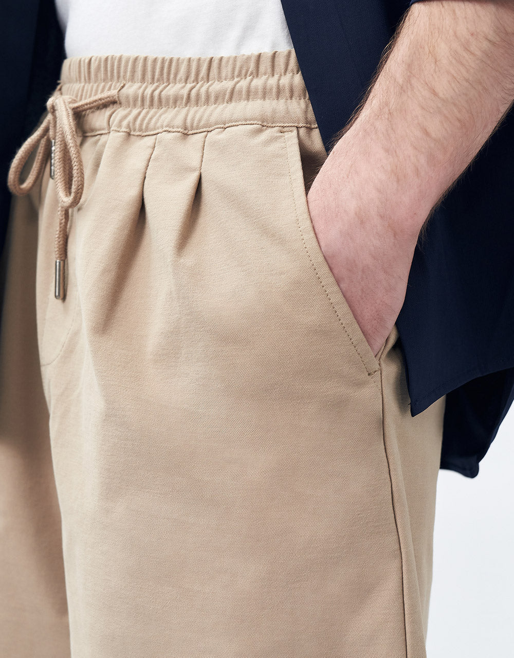 Elastic Waist Denim Shorts