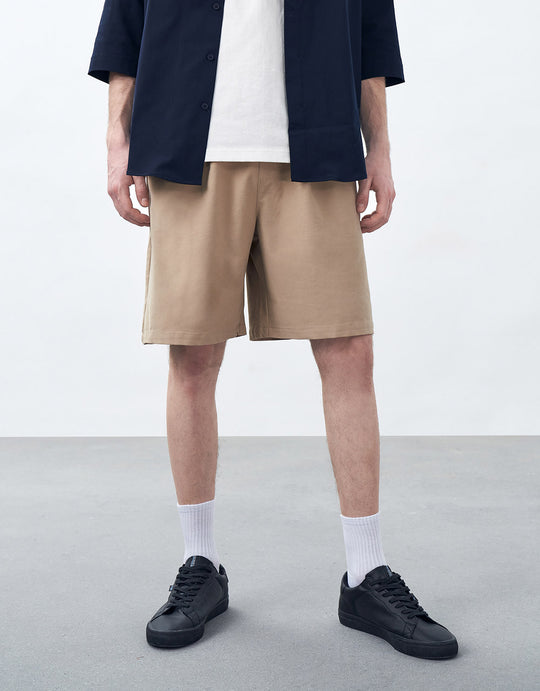 Elastic Waist Denim Shorts