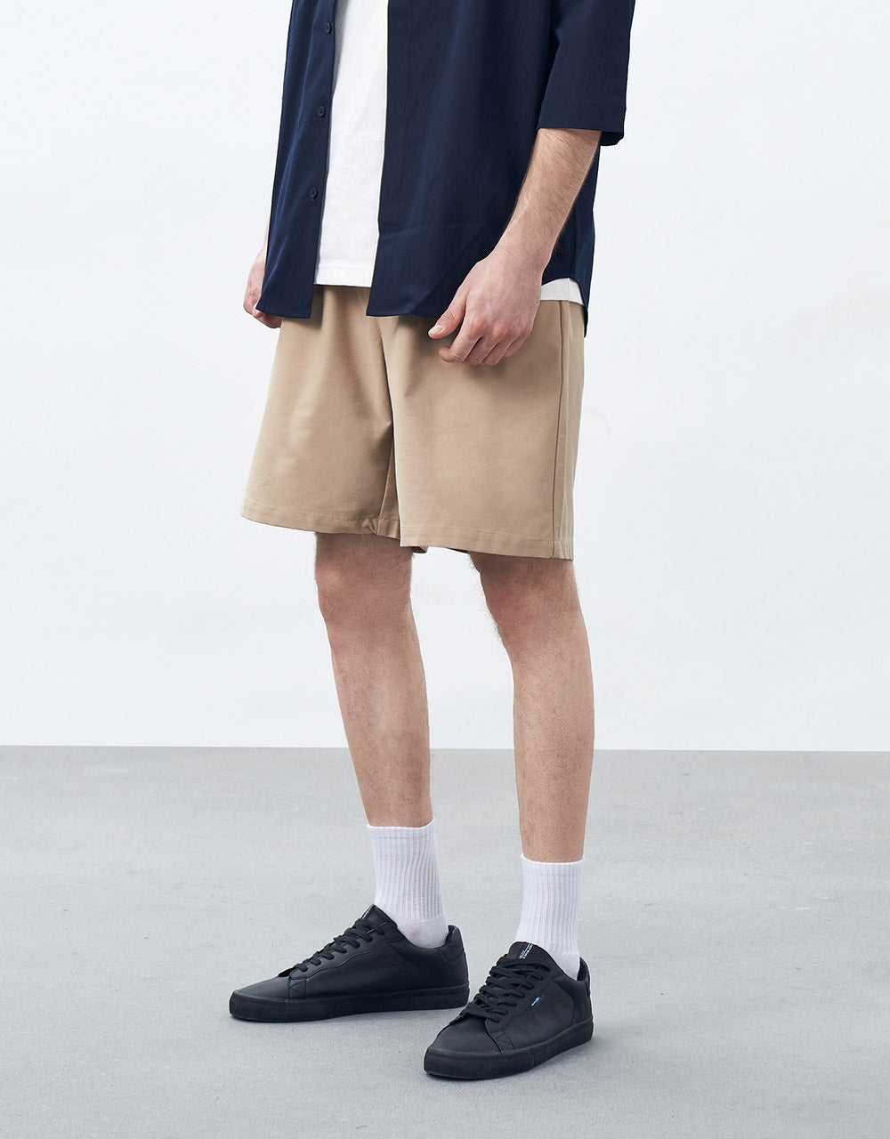 Elastic Waist Denim Shorts