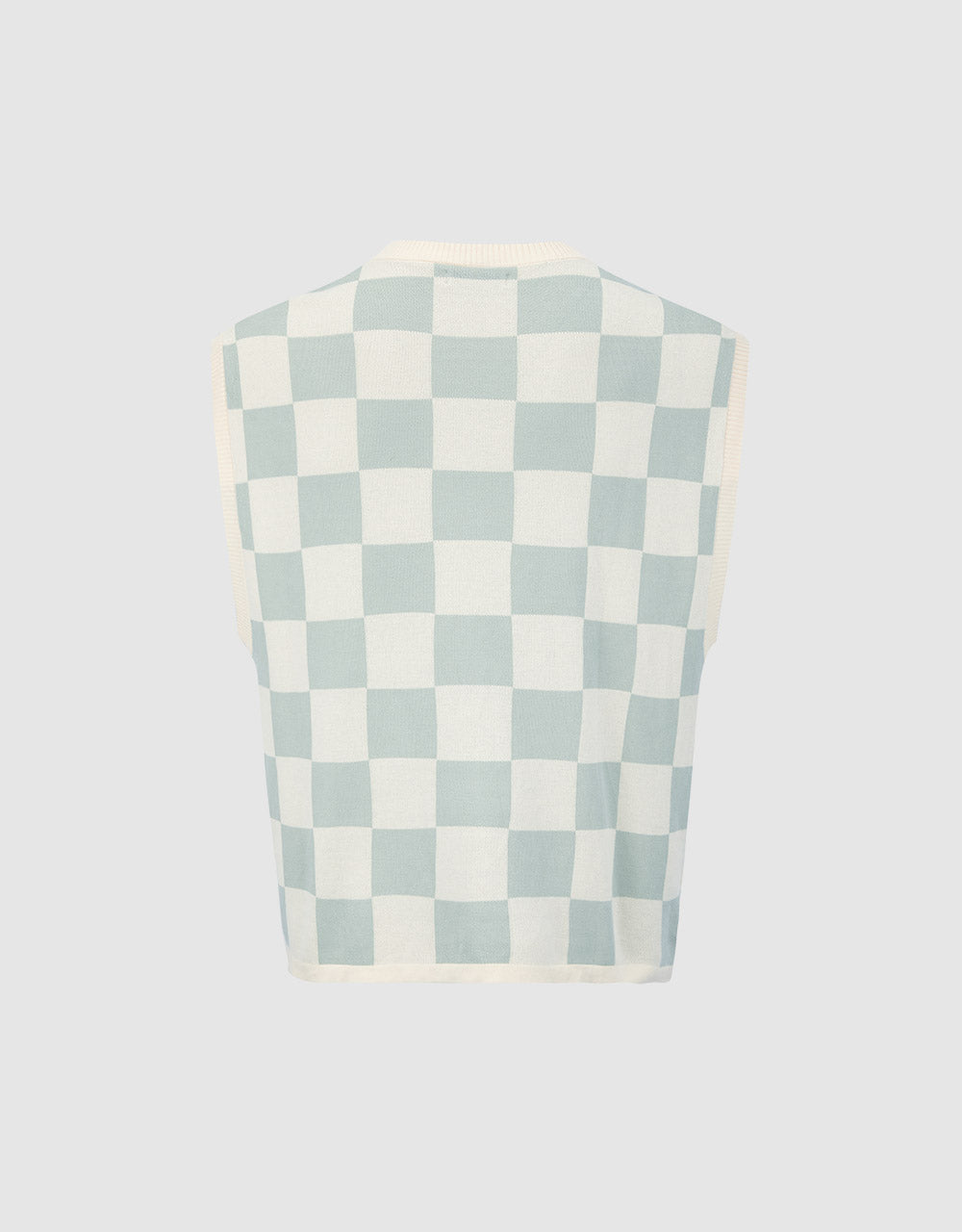 Checkered Knitted Vest