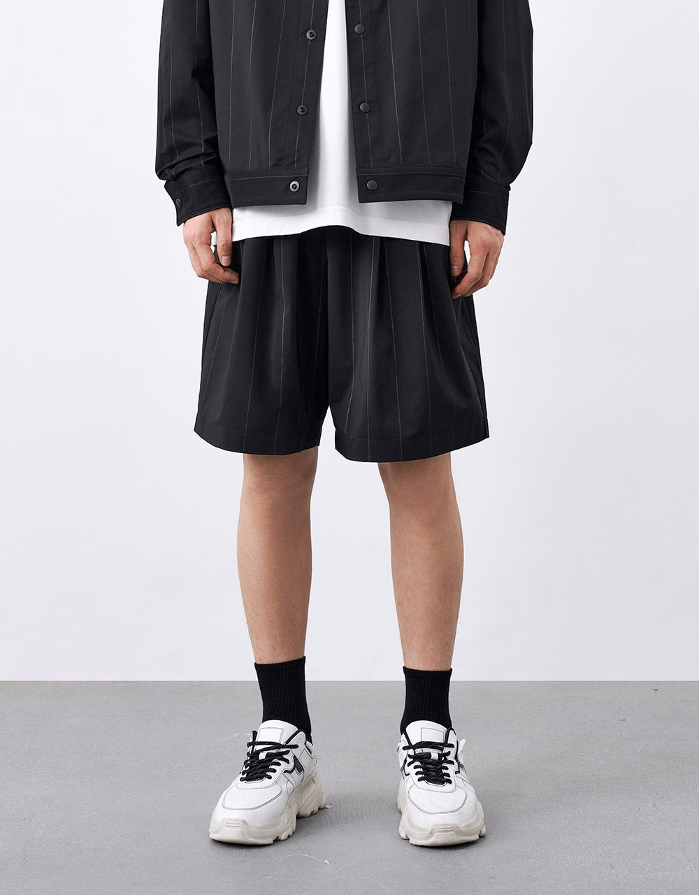 Elastic Waist Striped Shorts