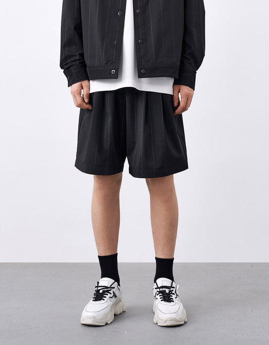 Elastic Waist Striped Shorts