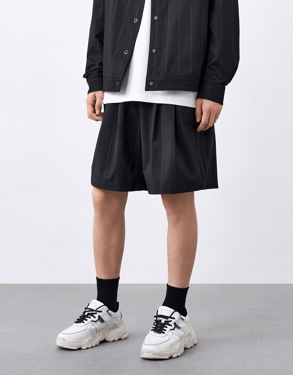 Elastic Waist Striped Shorts