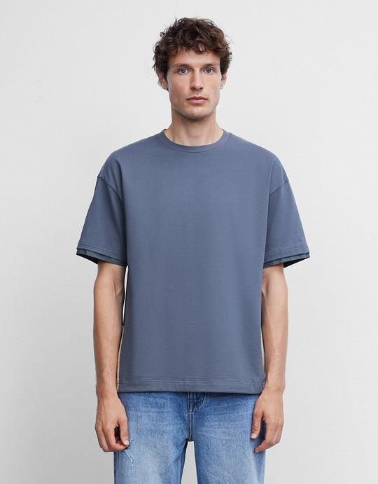 Combination Knit T-Shirt