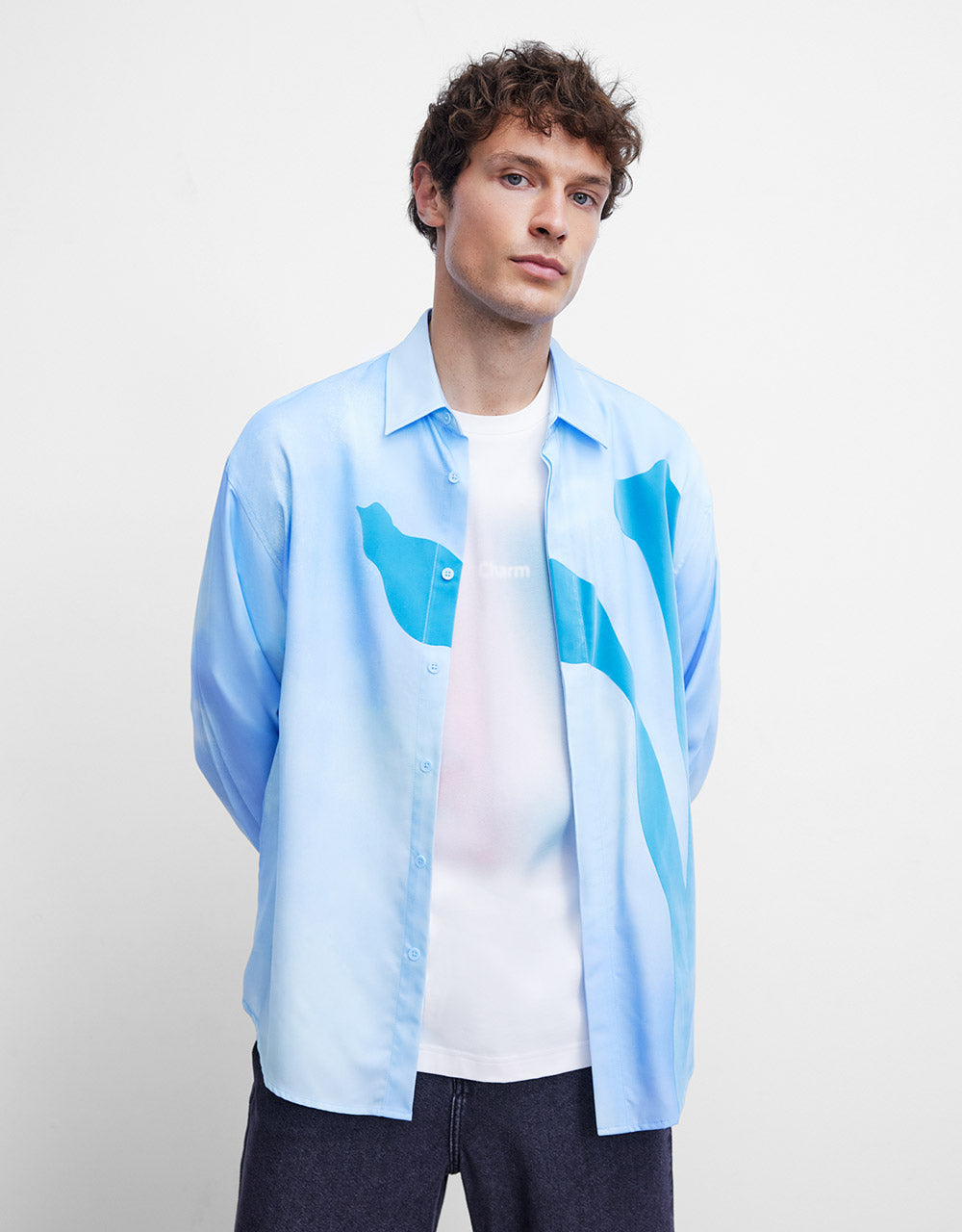 Printed Button Up Shirt