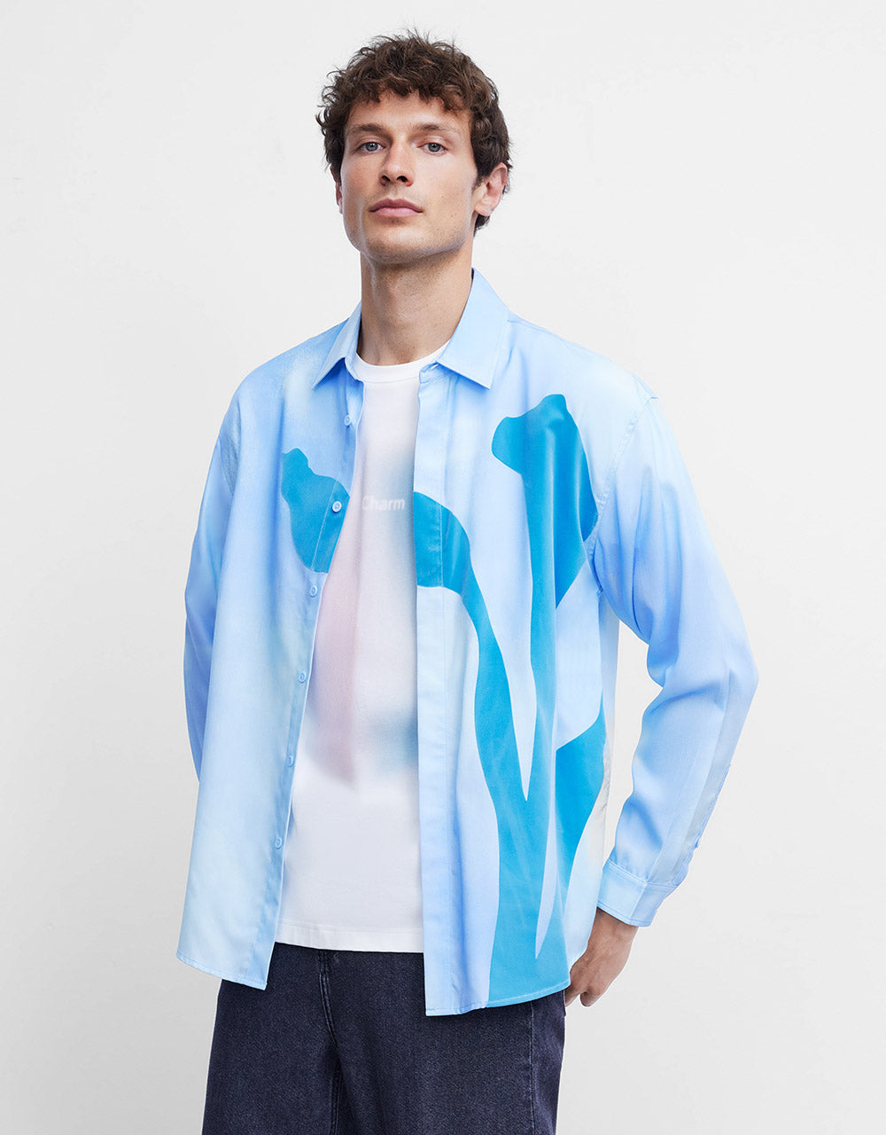 Printed Button Up Shirt