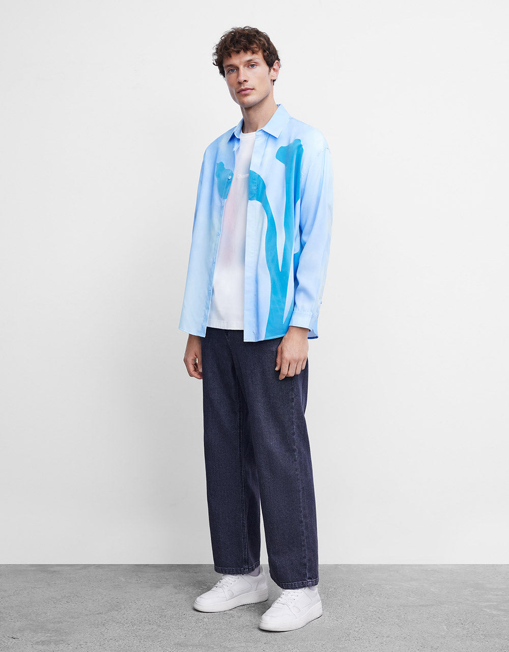 Printed Button Up Shirt