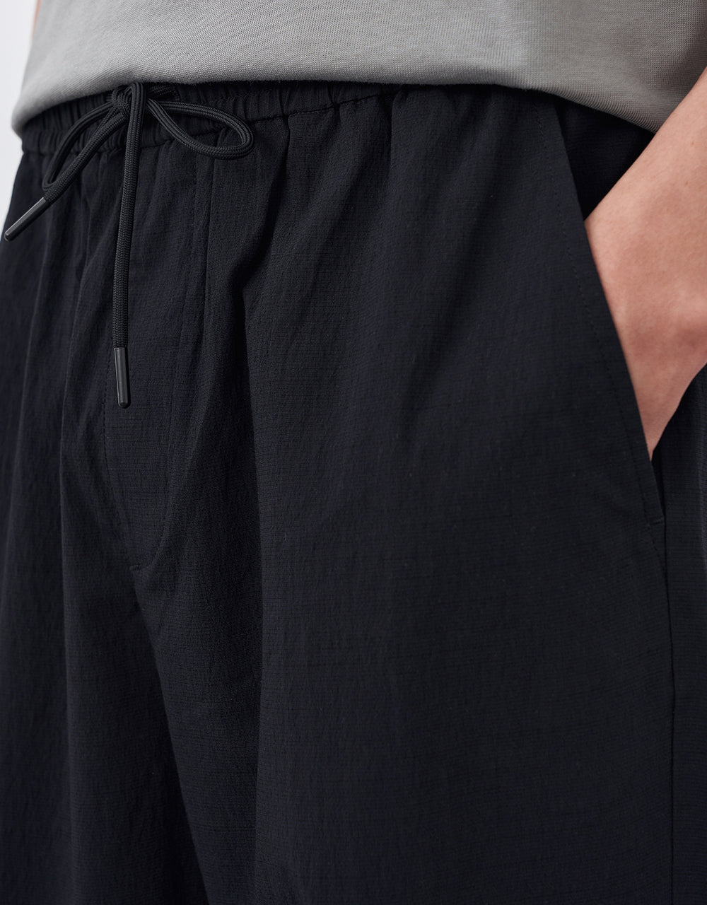 Elastic Waist Straight Pants