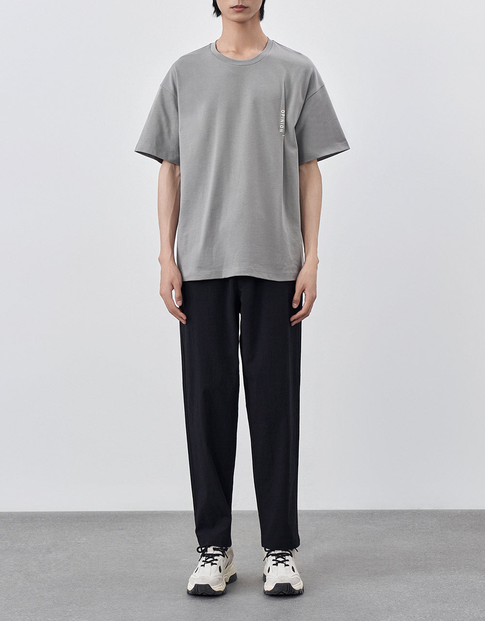 Elastic Waist Straight Pants