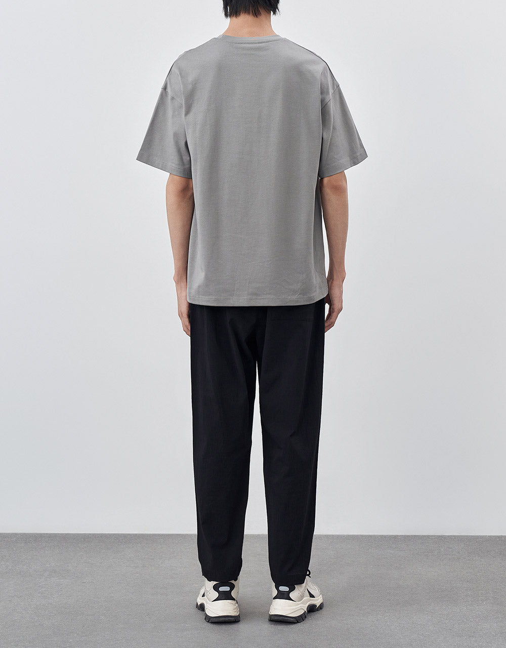 Elastic Waist Straight Pants