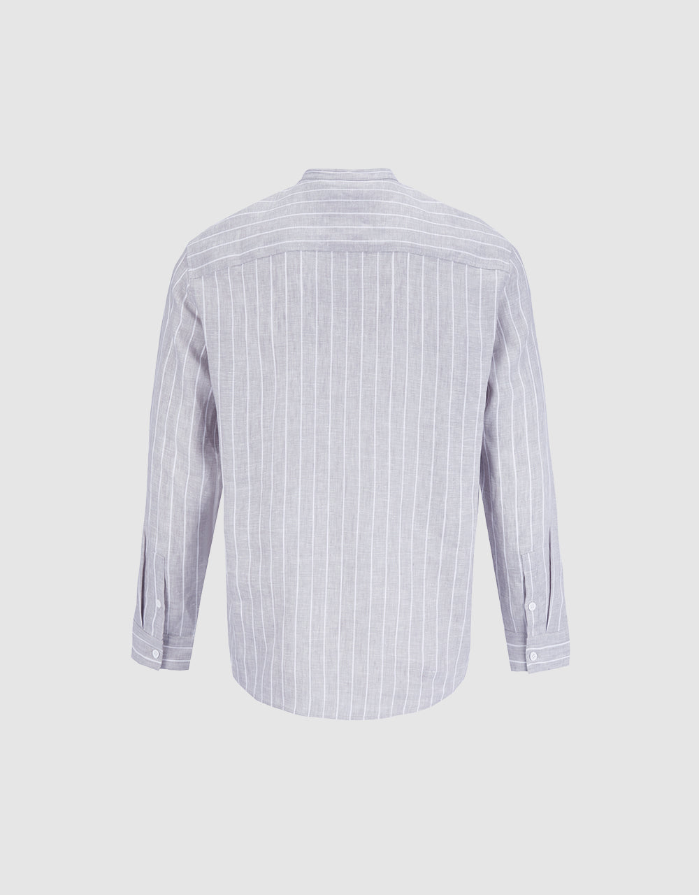 Band Collar Striped Shirt