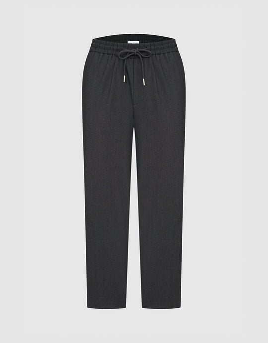 Elastic Waist Straight Pants