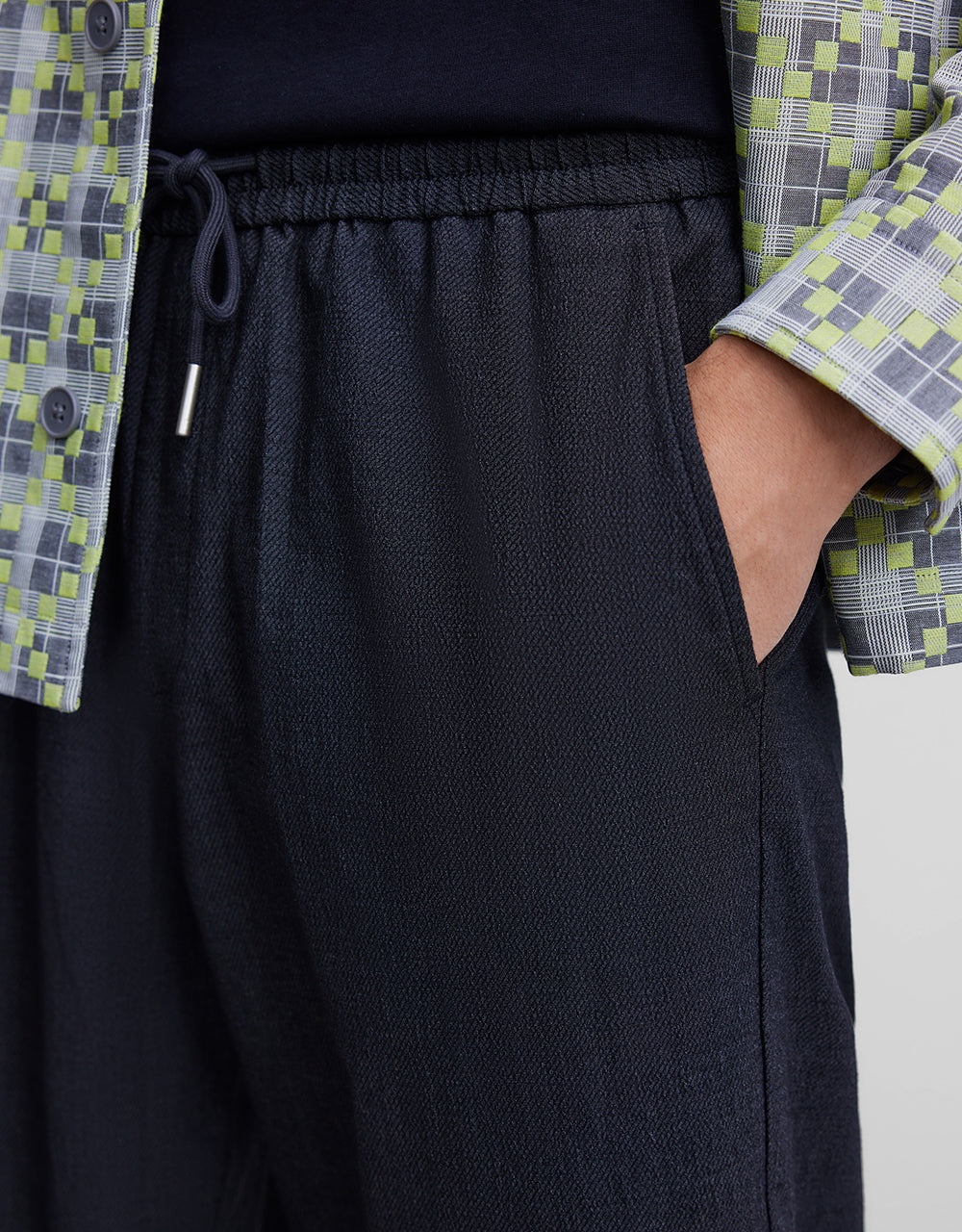 Elastic Waist Straight Pants