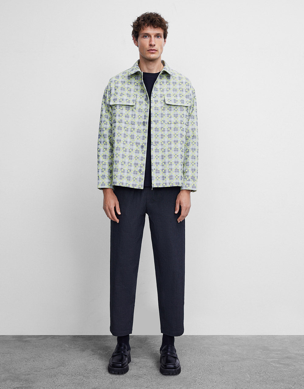 Elastic Waist Straight Pants