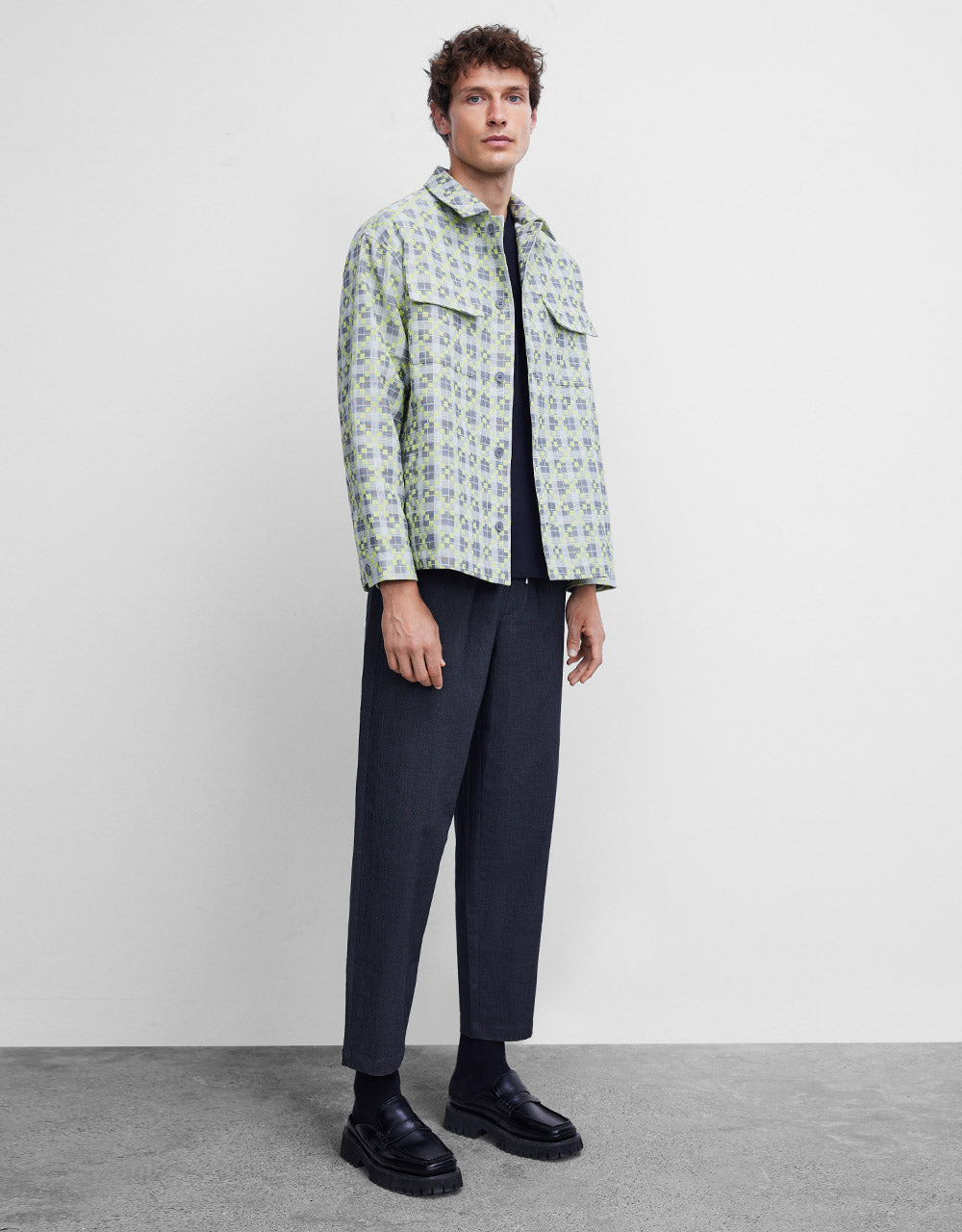 Elastic Waist Straight Pants