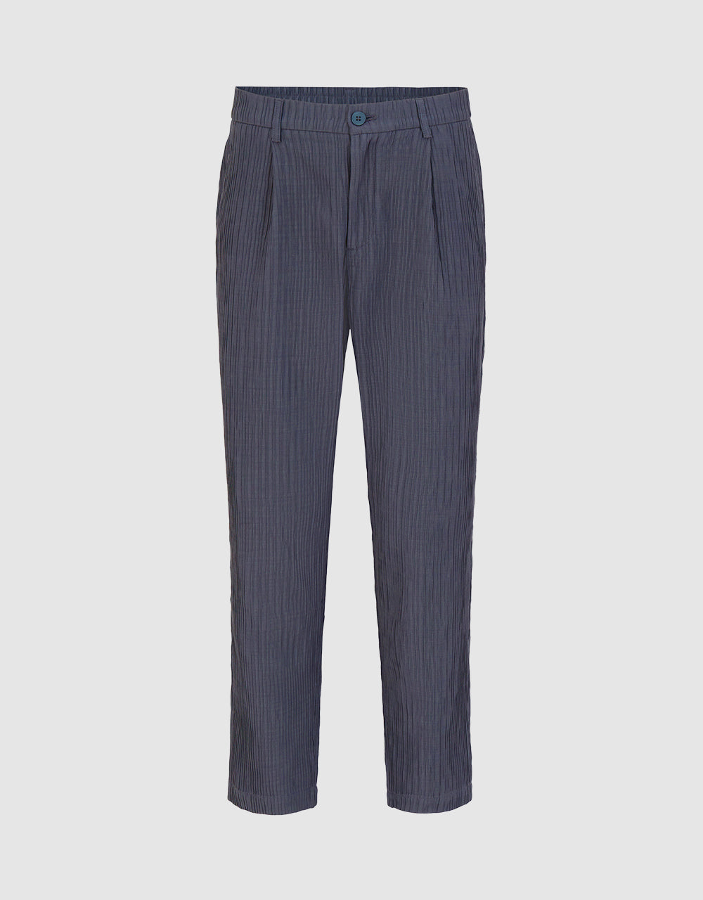 Textured Pleated Straight Pants