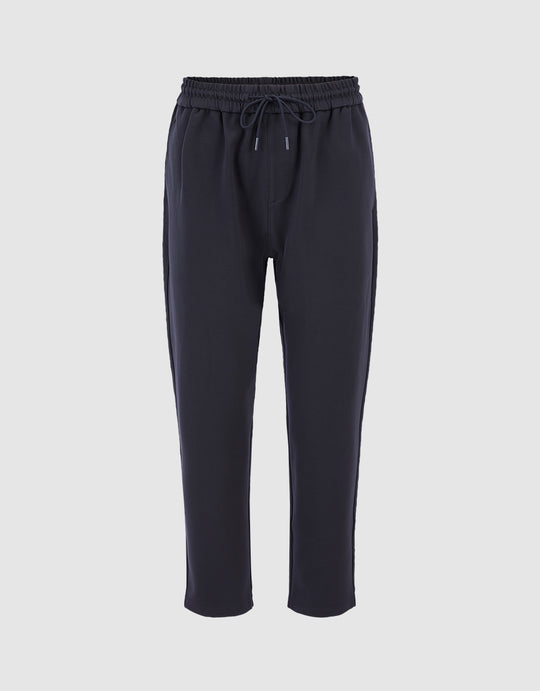 Elastic Waist Straight Pants