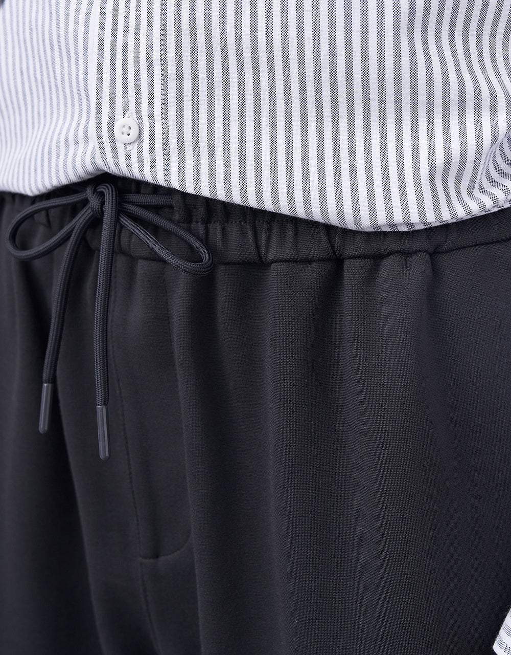 Elastic Waist Straight Pants