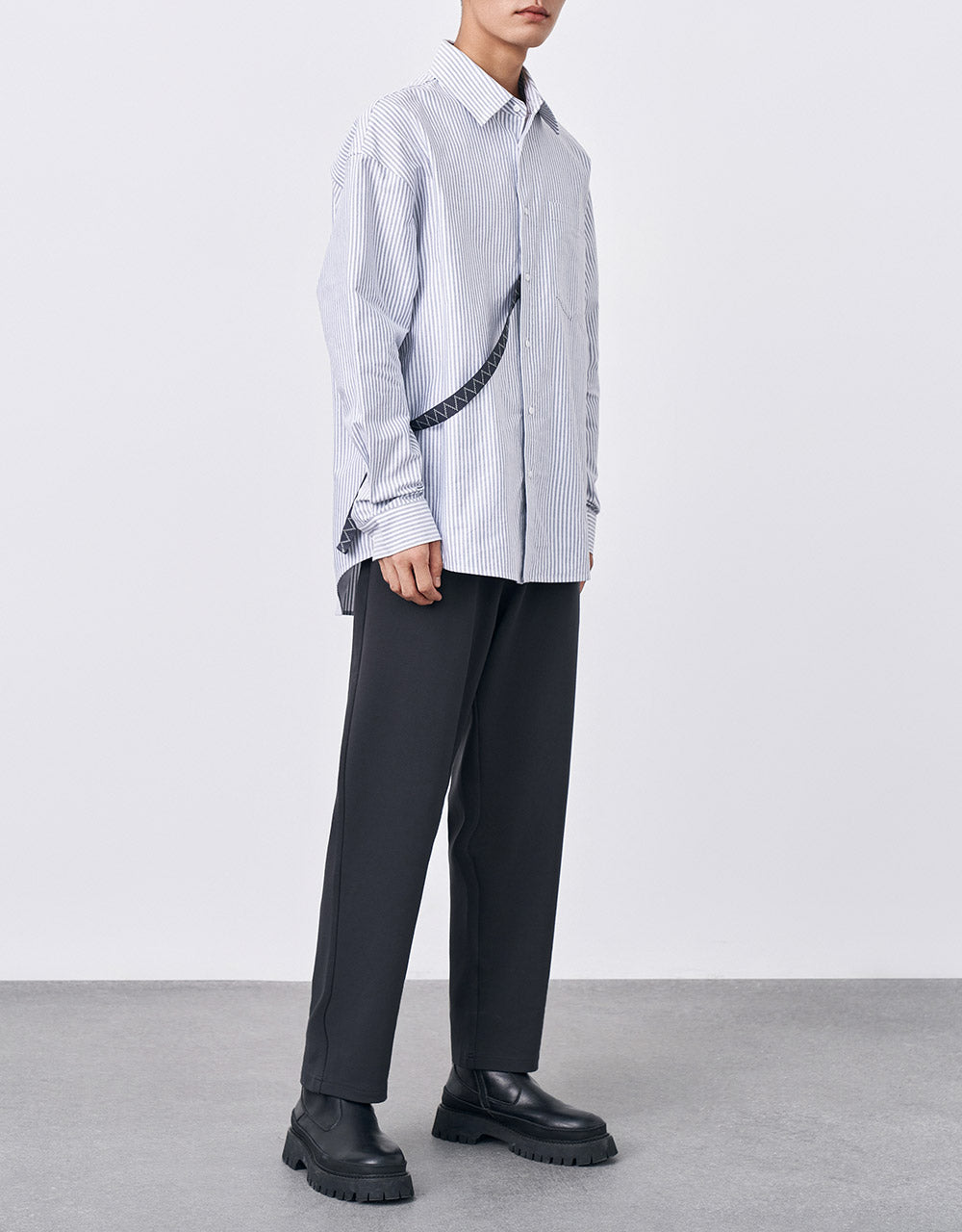 Elastic Waist Straight Pants