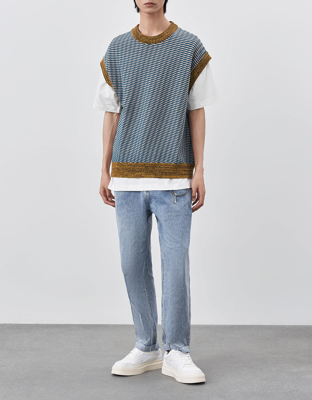 Contrast Color Sweater Vest