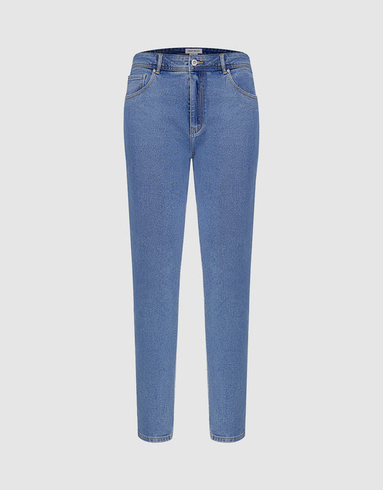 Mid Waist Straight Jeans