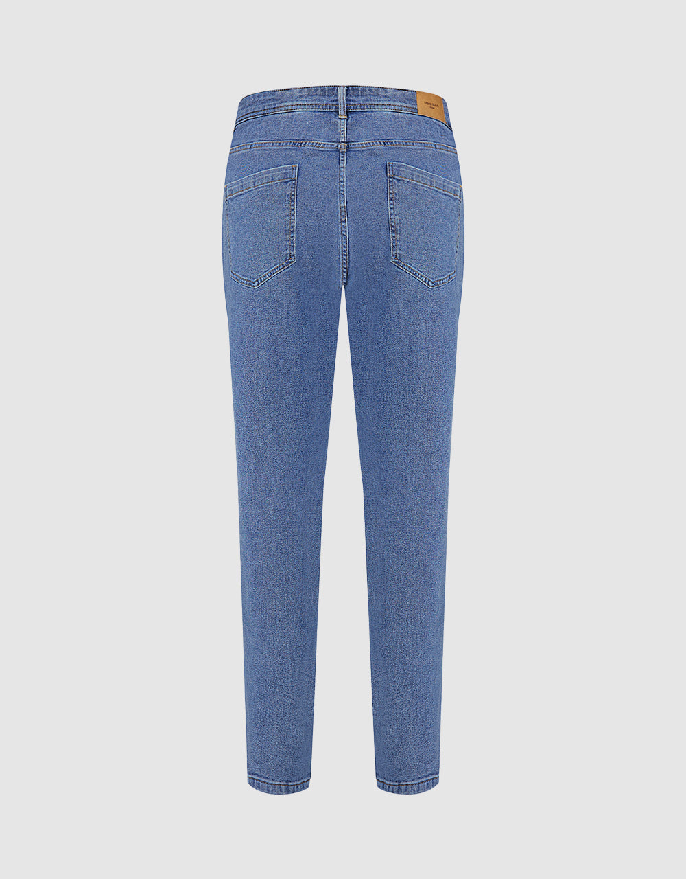 Mid Waist Straight Jeans