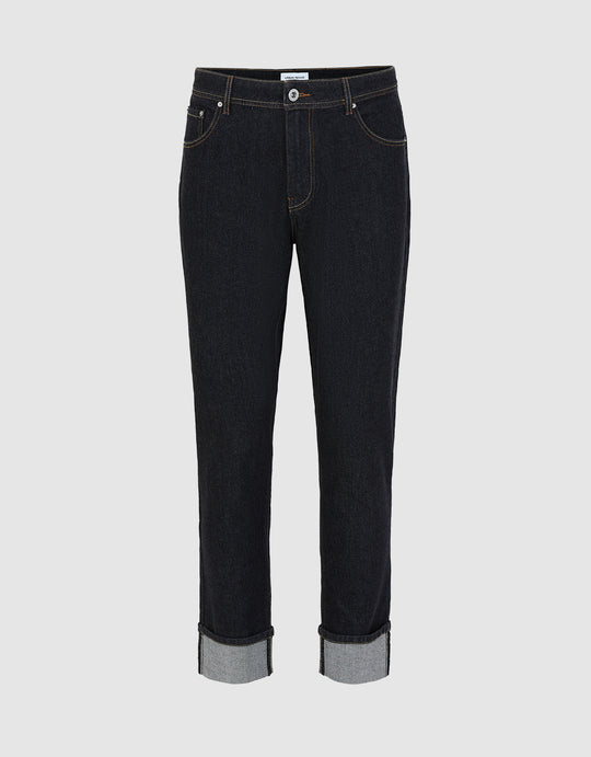 Roll Up Hem Straight Jeans