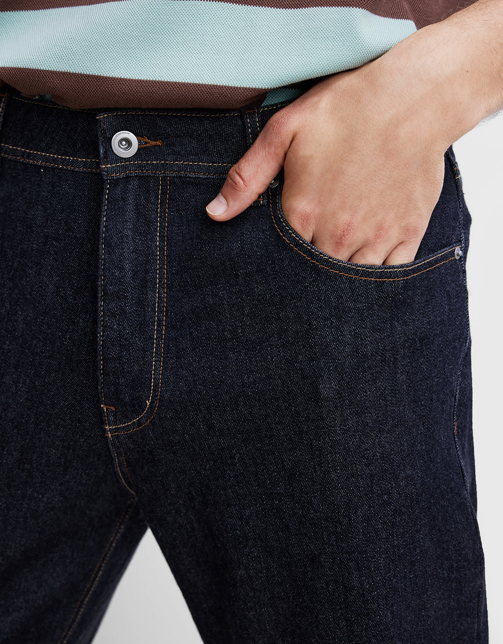 Roll Up Hem Straight Jeans
