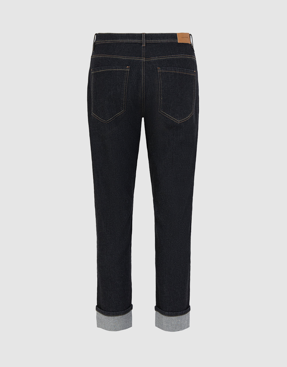 Roll Up Hem Straight Jeans