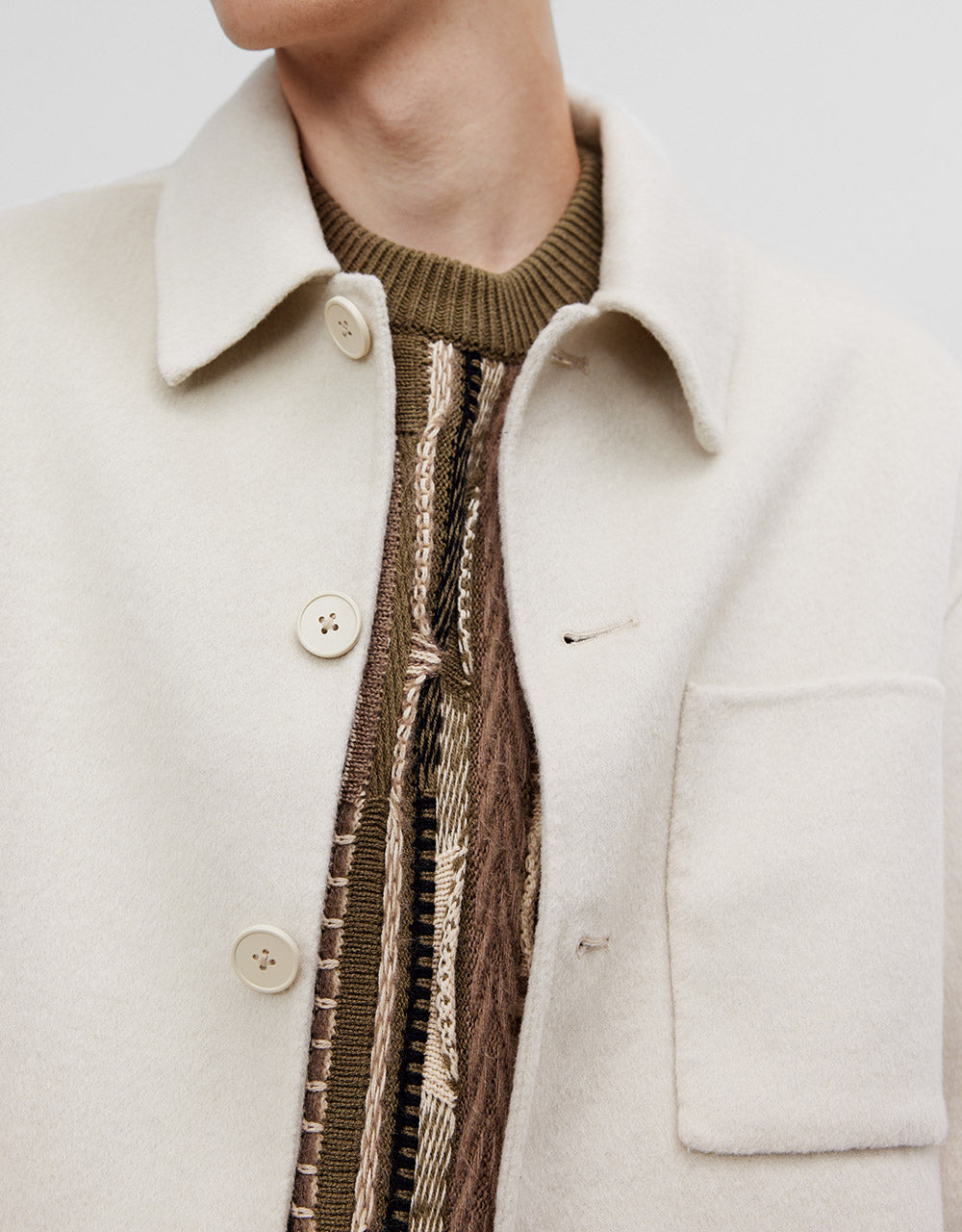 Patch Pocket Woolen Jacket