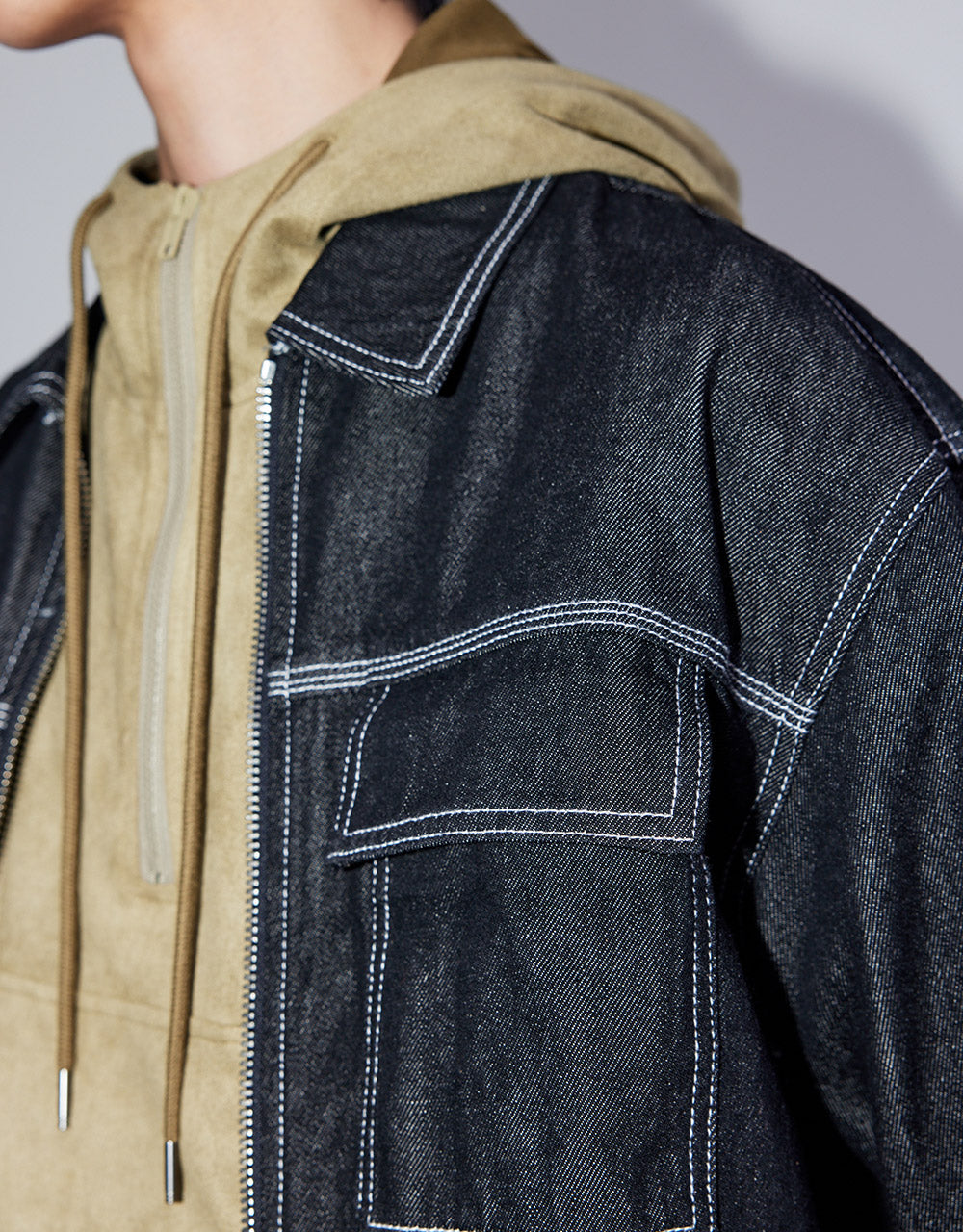 Zip Up Denim Jacket