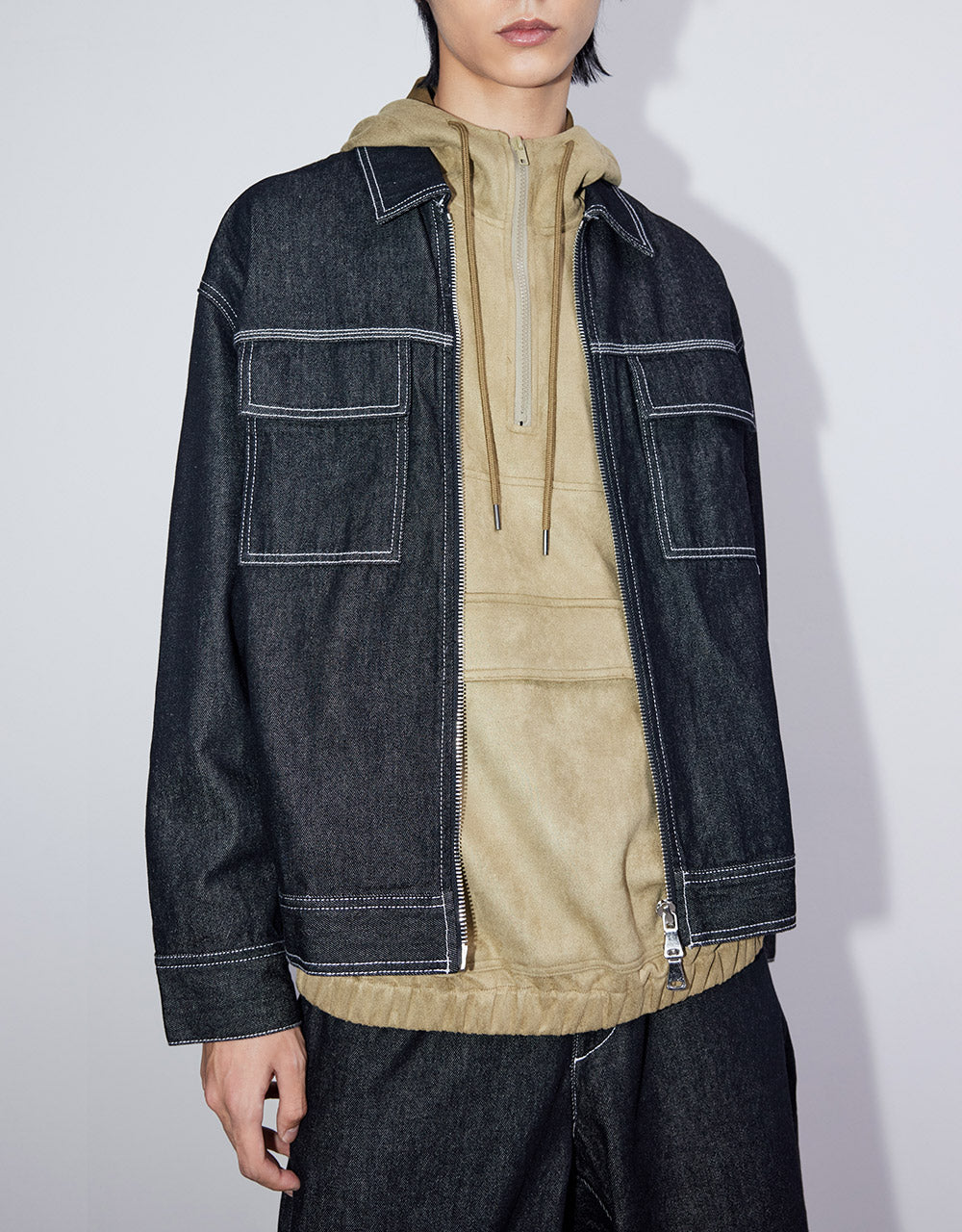 Zip Up Denim Jacket