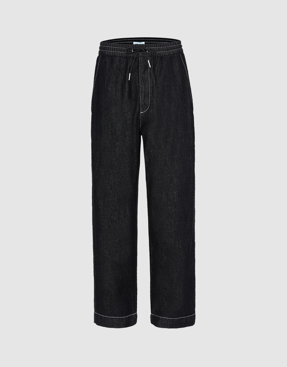 Elastic Waist Straight Jeans