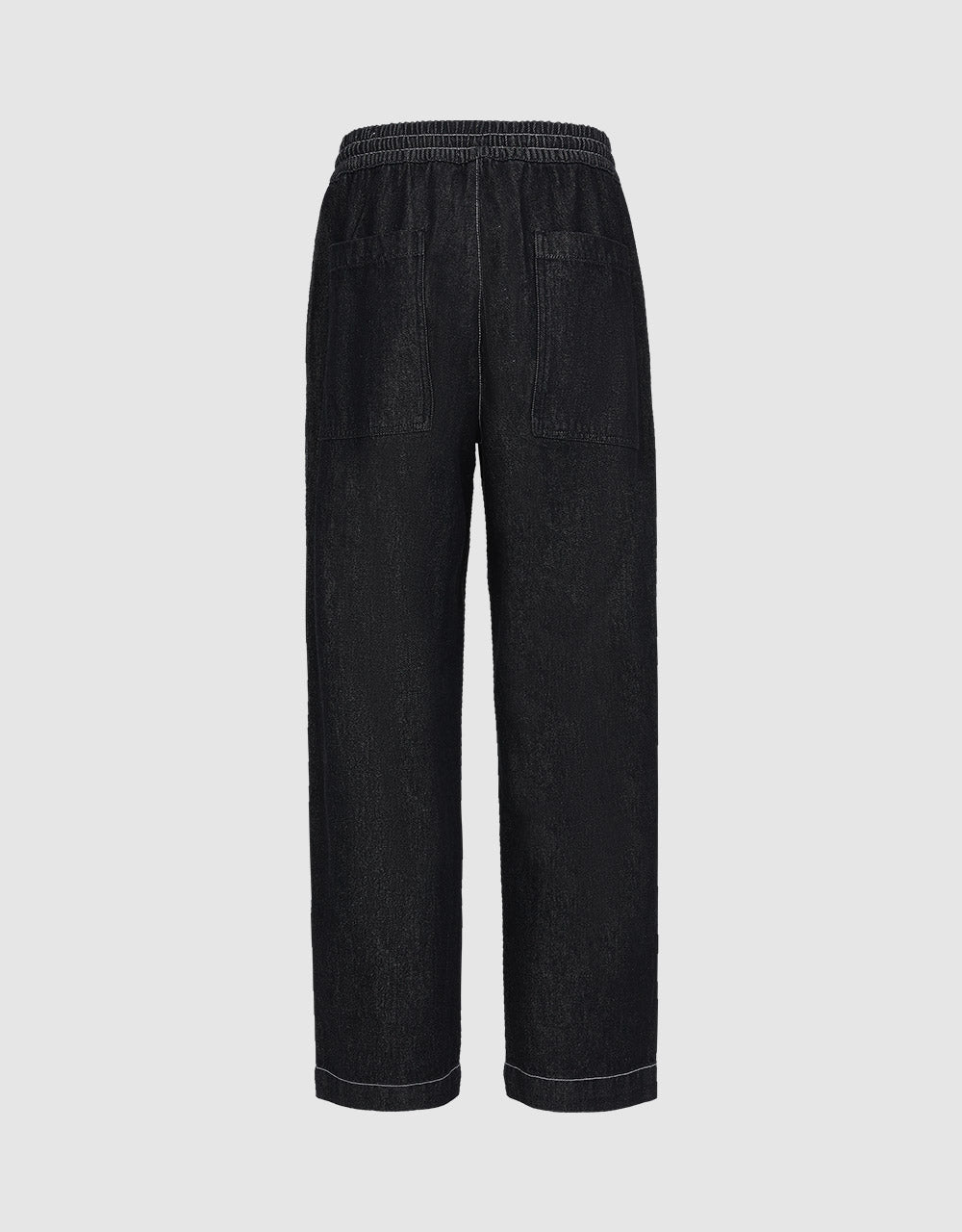 Elastic Waist Straight Jeans