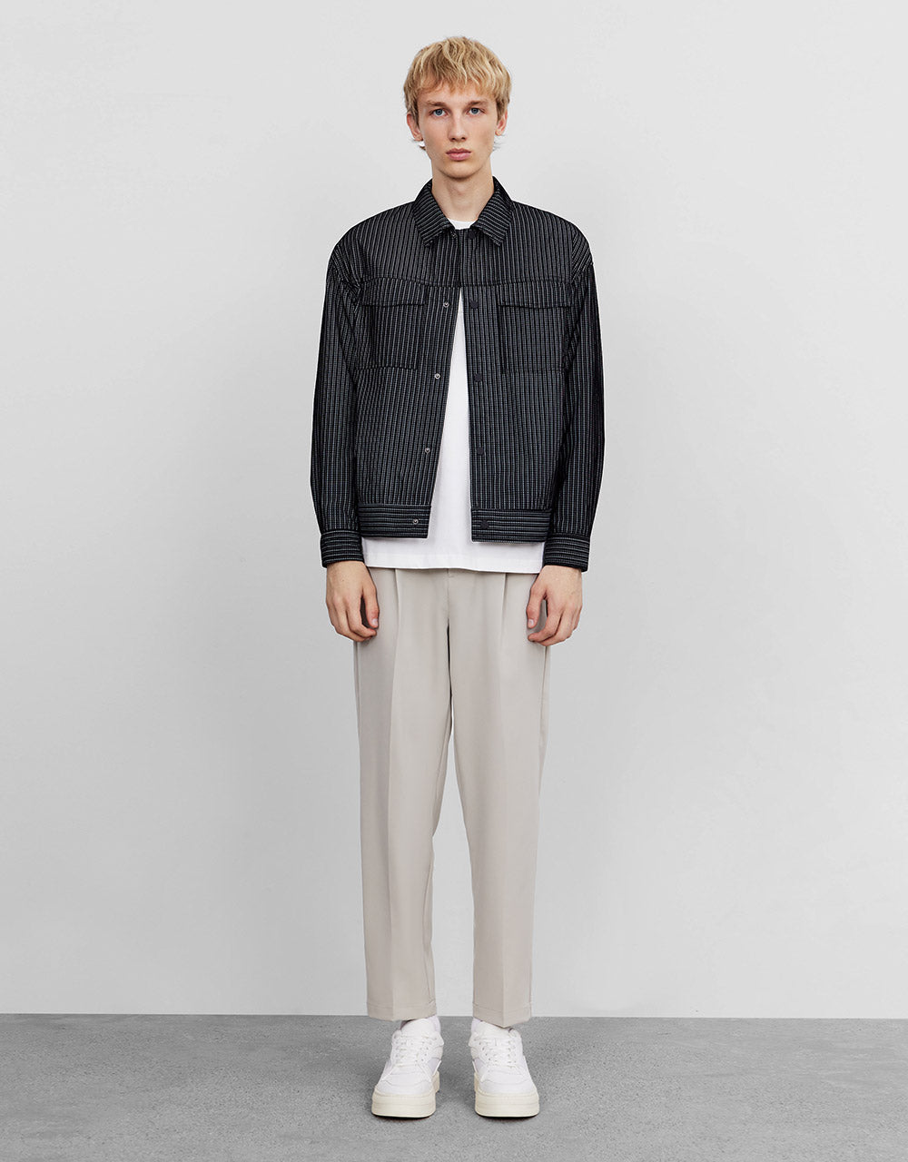 Pleated Straight Pants