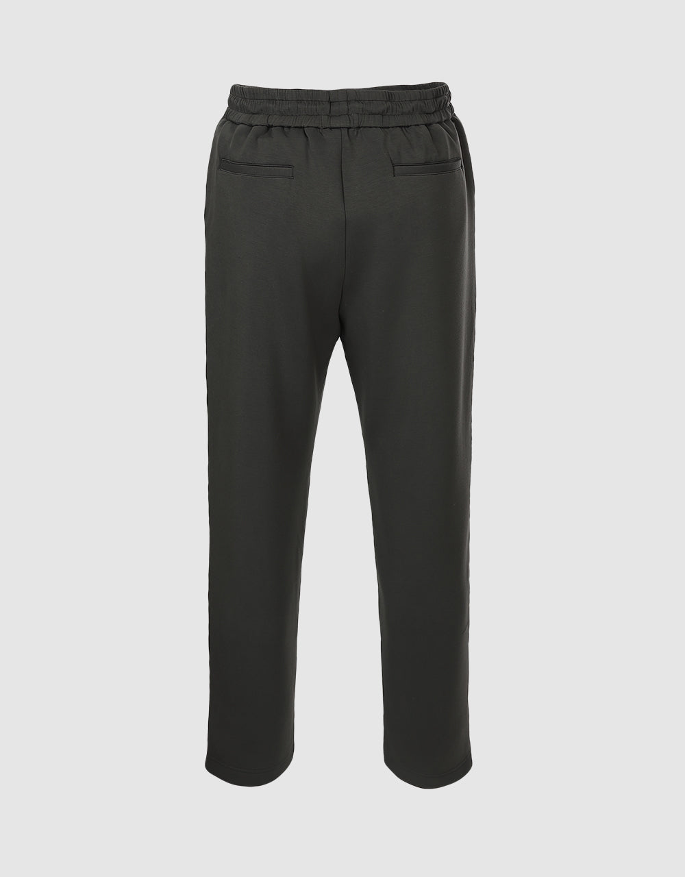 Elastic Waist Straight Pants