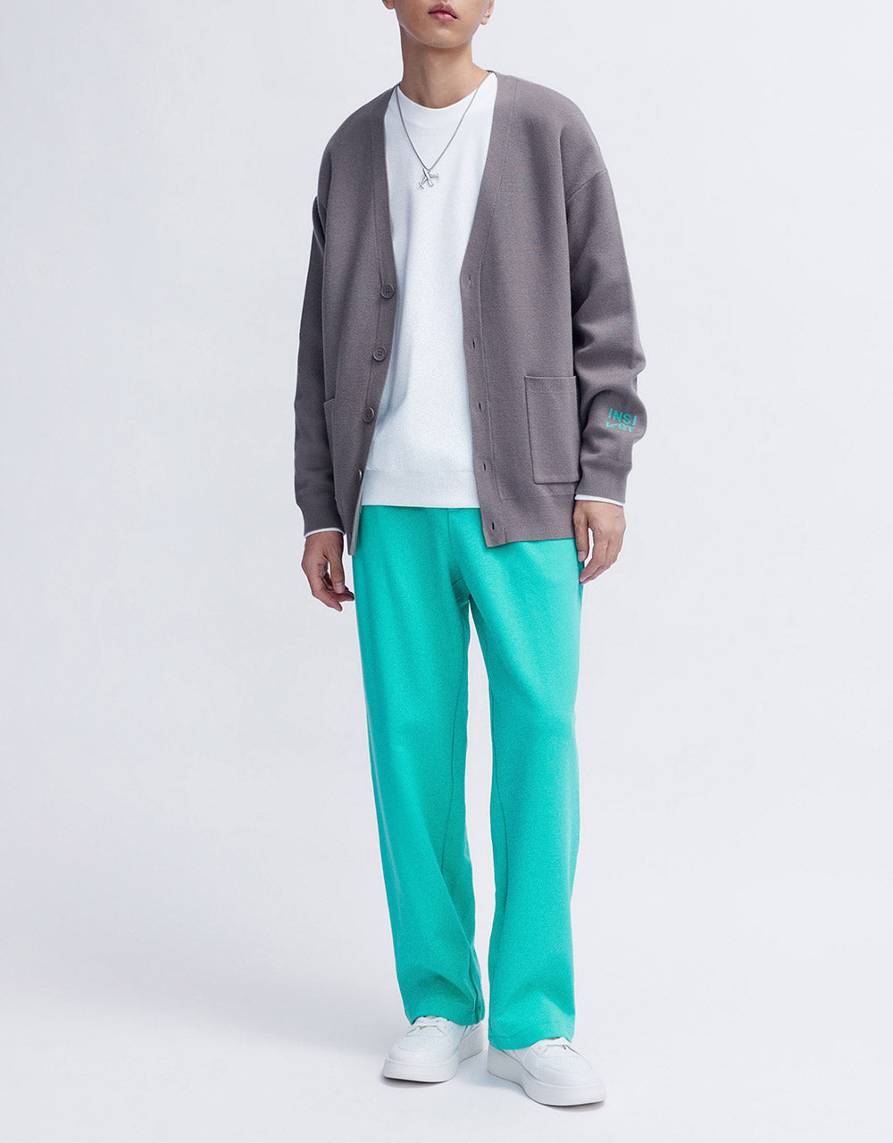 Elastic Waist Straight Pants