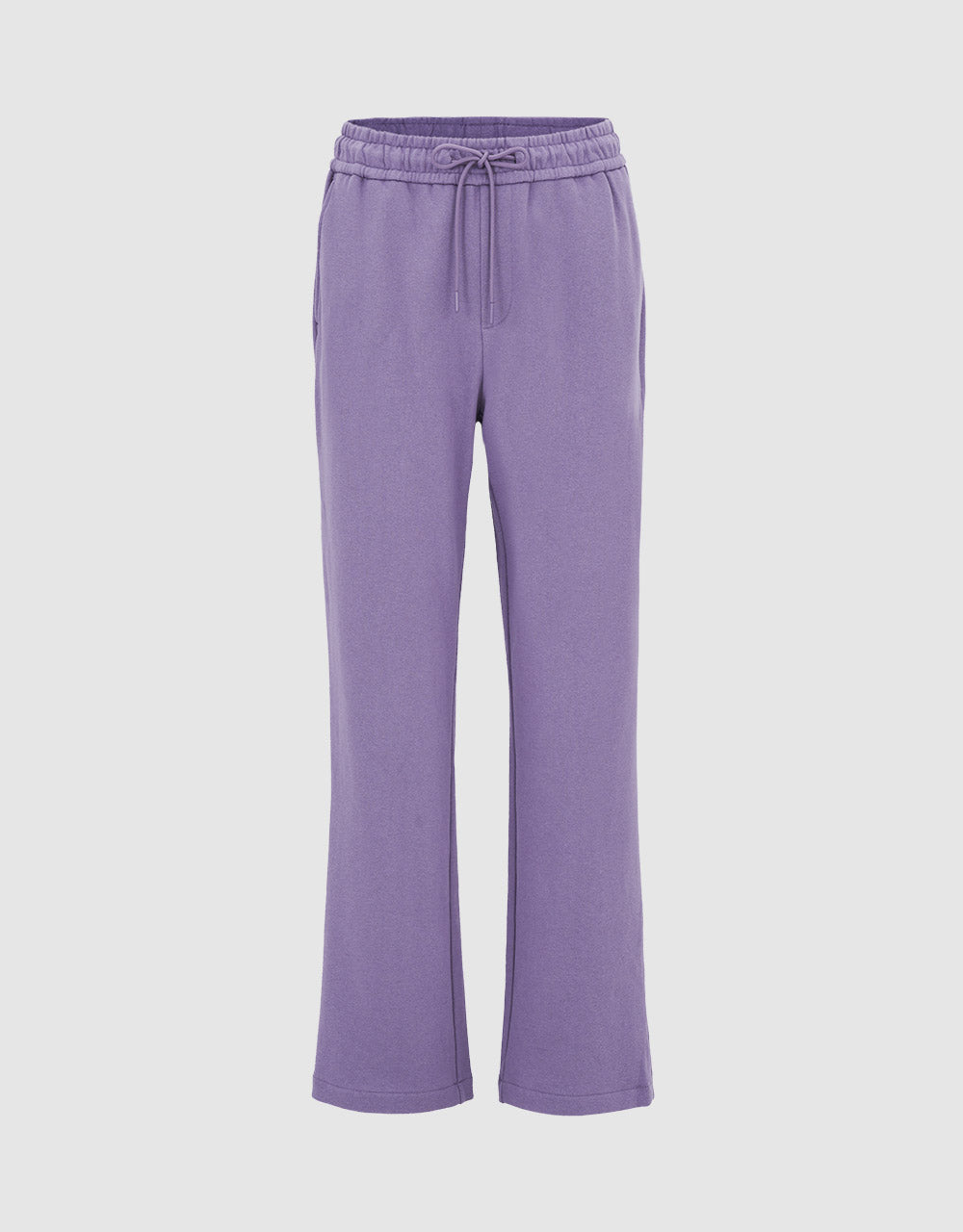 Elastic Waist Straight Pants