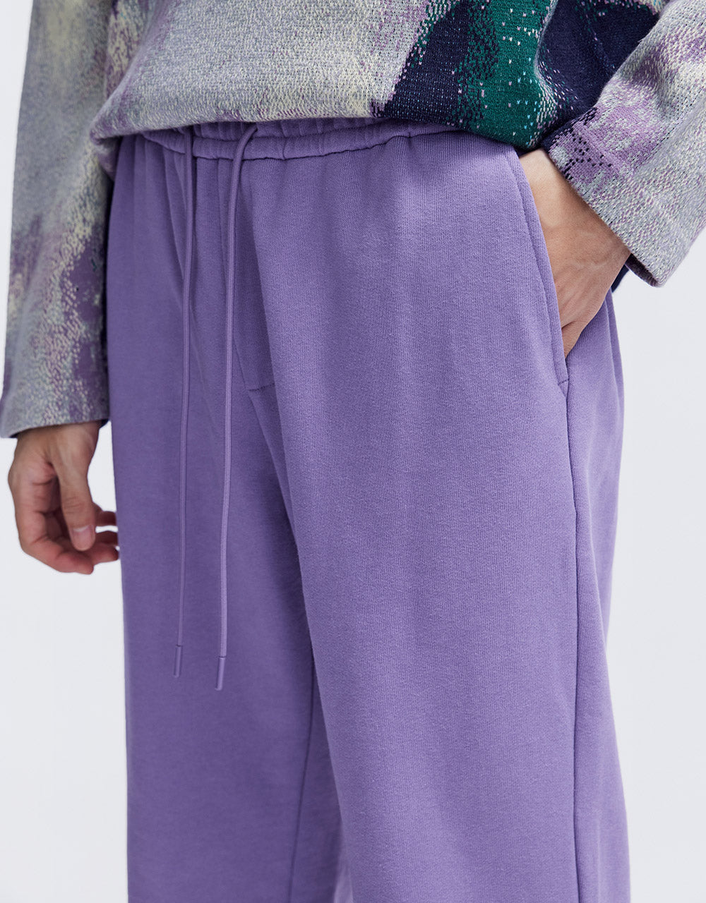 Elastic Waist Straight Pants