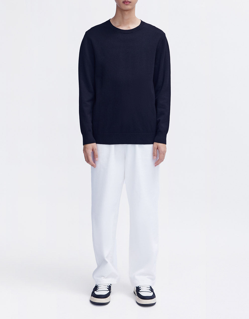 Elastic Waist Straight Pants