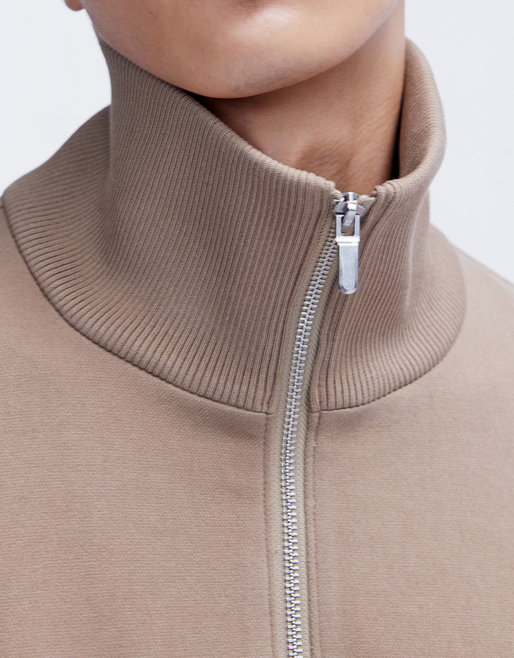 Contrast Hem Zip Up Jacket